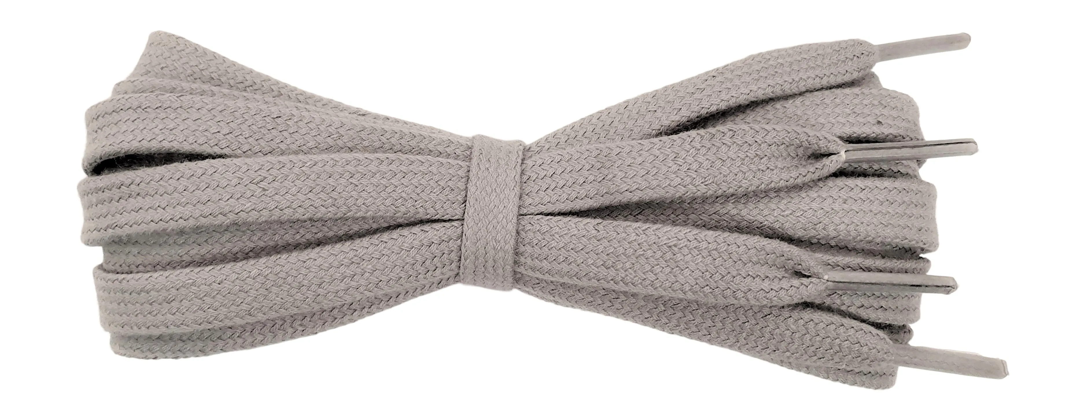 8 mm Flat Light Grey Cotton Trainer Shoelaces