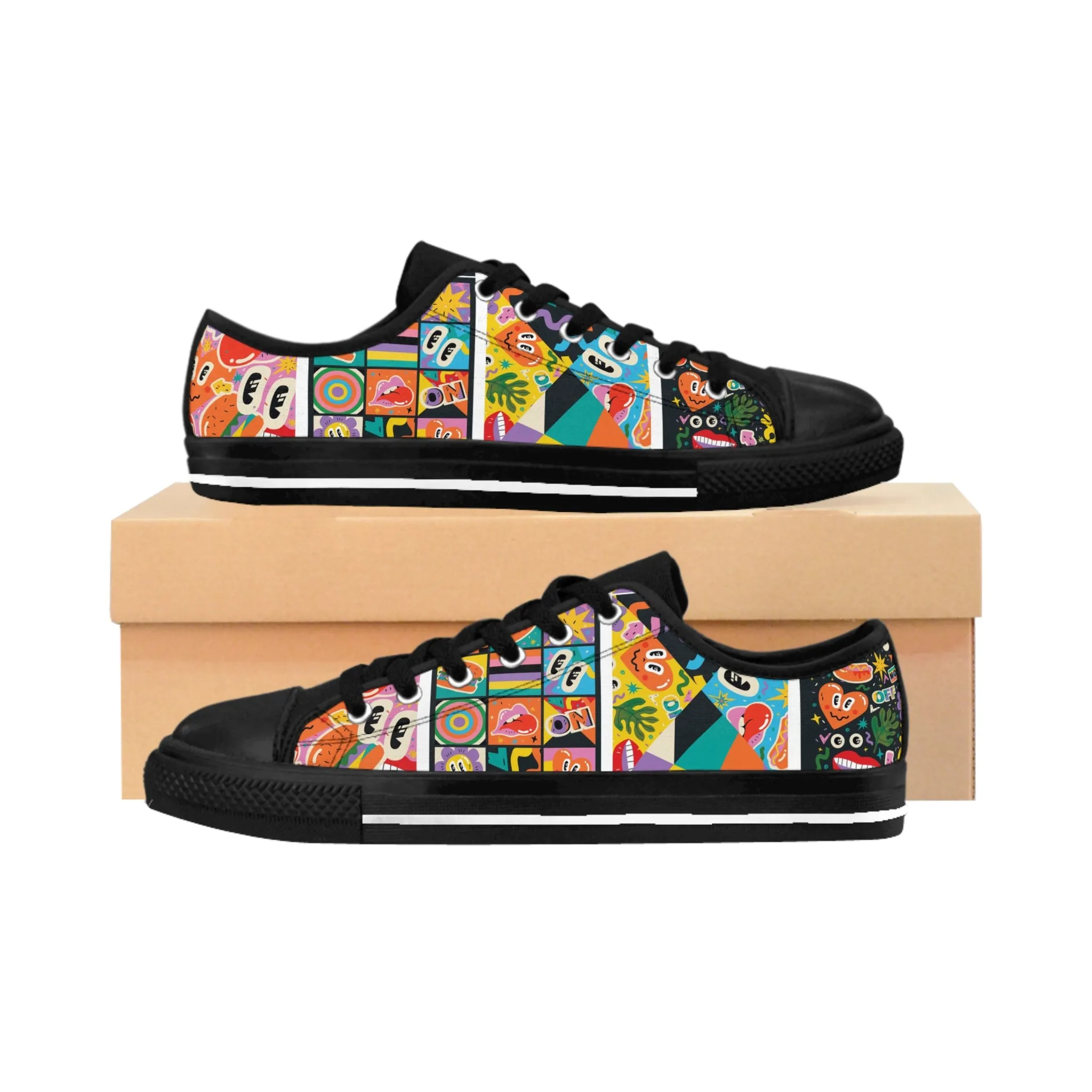 Abstract Funny Shapes Women's Sneakers