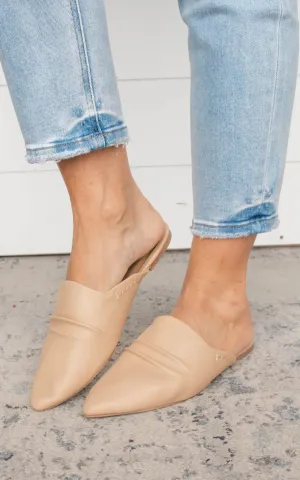 Almond Toe Slip On Flat Mules - Final Sale