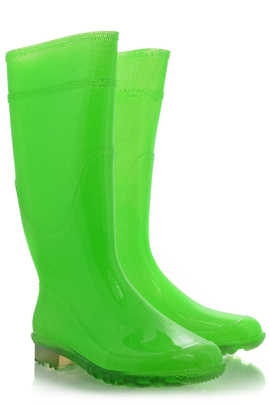 AMABEL Green Fluo Rubber Boots