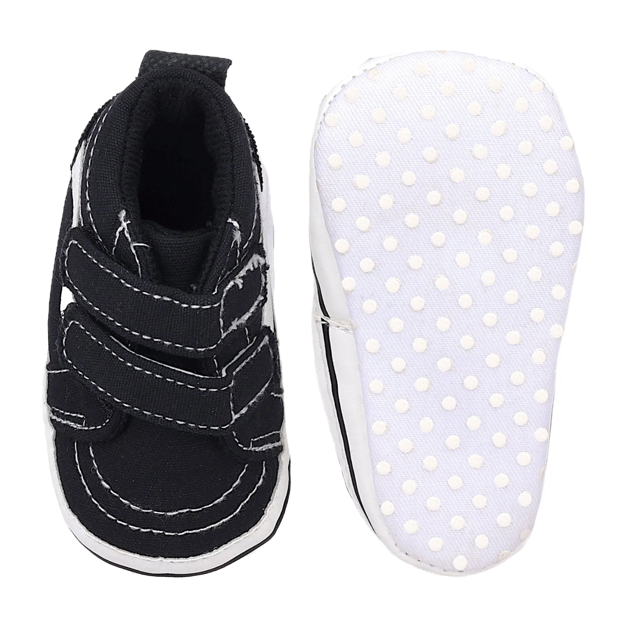 Baby Moo Stylish Casual Velcro Straps Anti-Skid Sneakers - Black