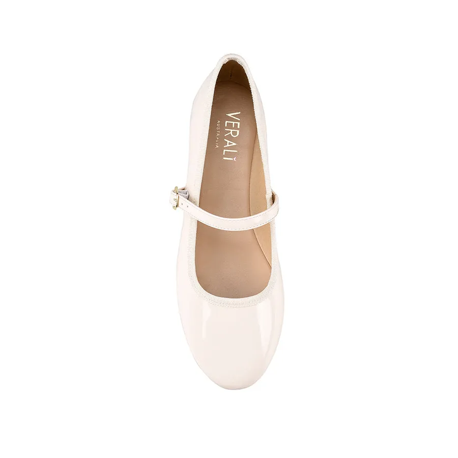 Bambi Mary-Jane Flats - Bone Patent