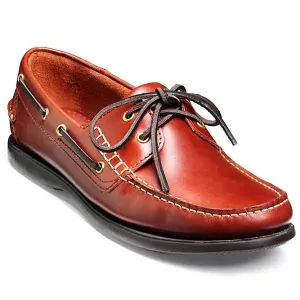 BARKER Wallis Deck Shoes - Mens - Brown Oiled Calf