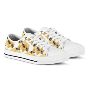 Bee Low Top Shoes Stylish And For All Occasions, Animal Print Canvas Shoes, Print On Canvas Shoes