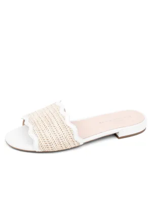 Emma Scalloped Raffia Flat Sandal