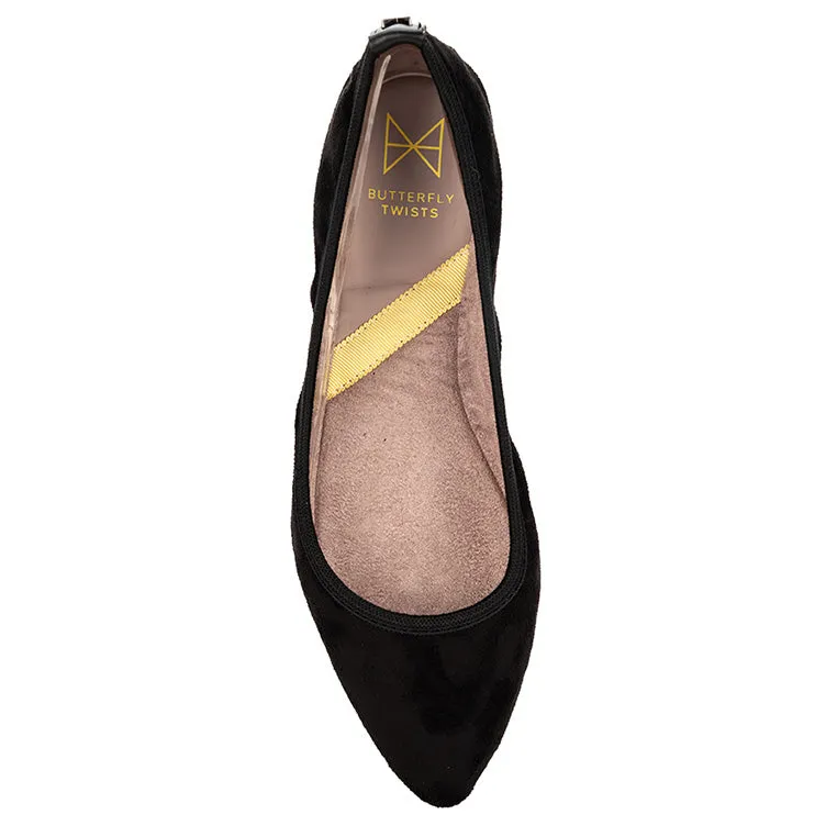 JANEY Ballet Flat Shoes - Jet Black