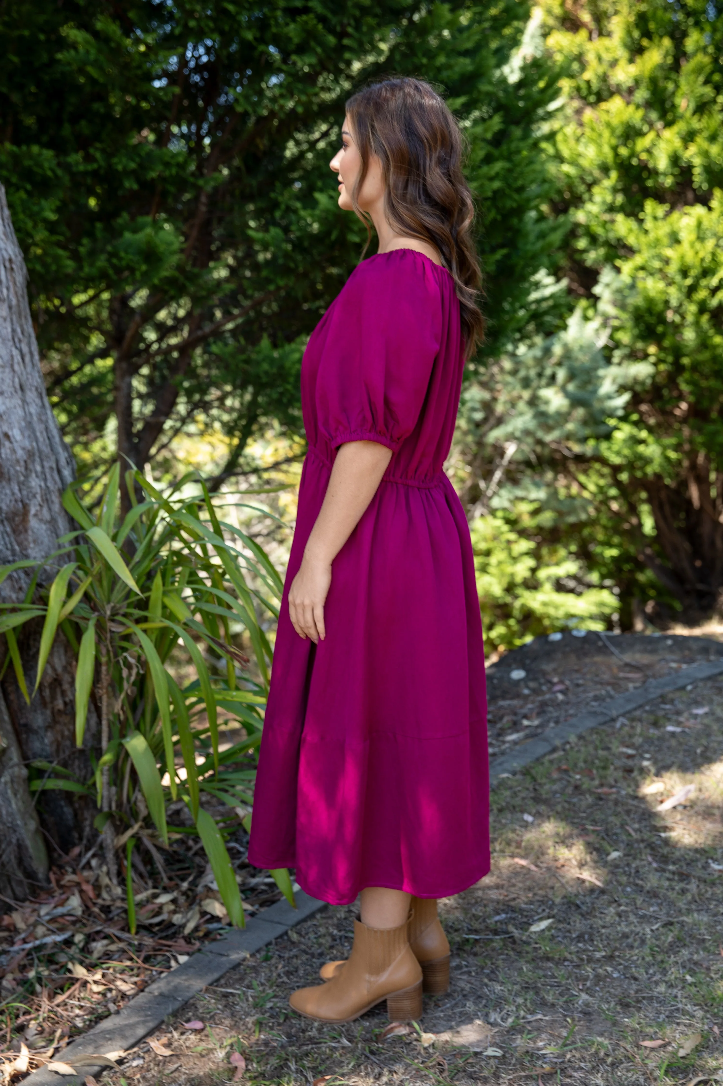 Juliette Dress in Deep Plum