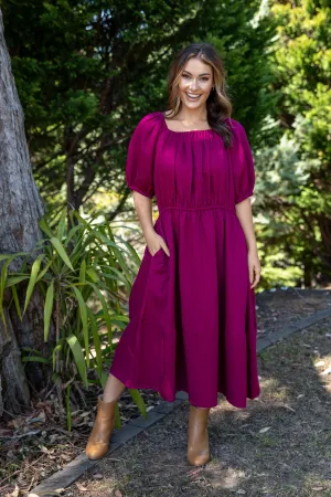 Juliette Dress in Deep Plum