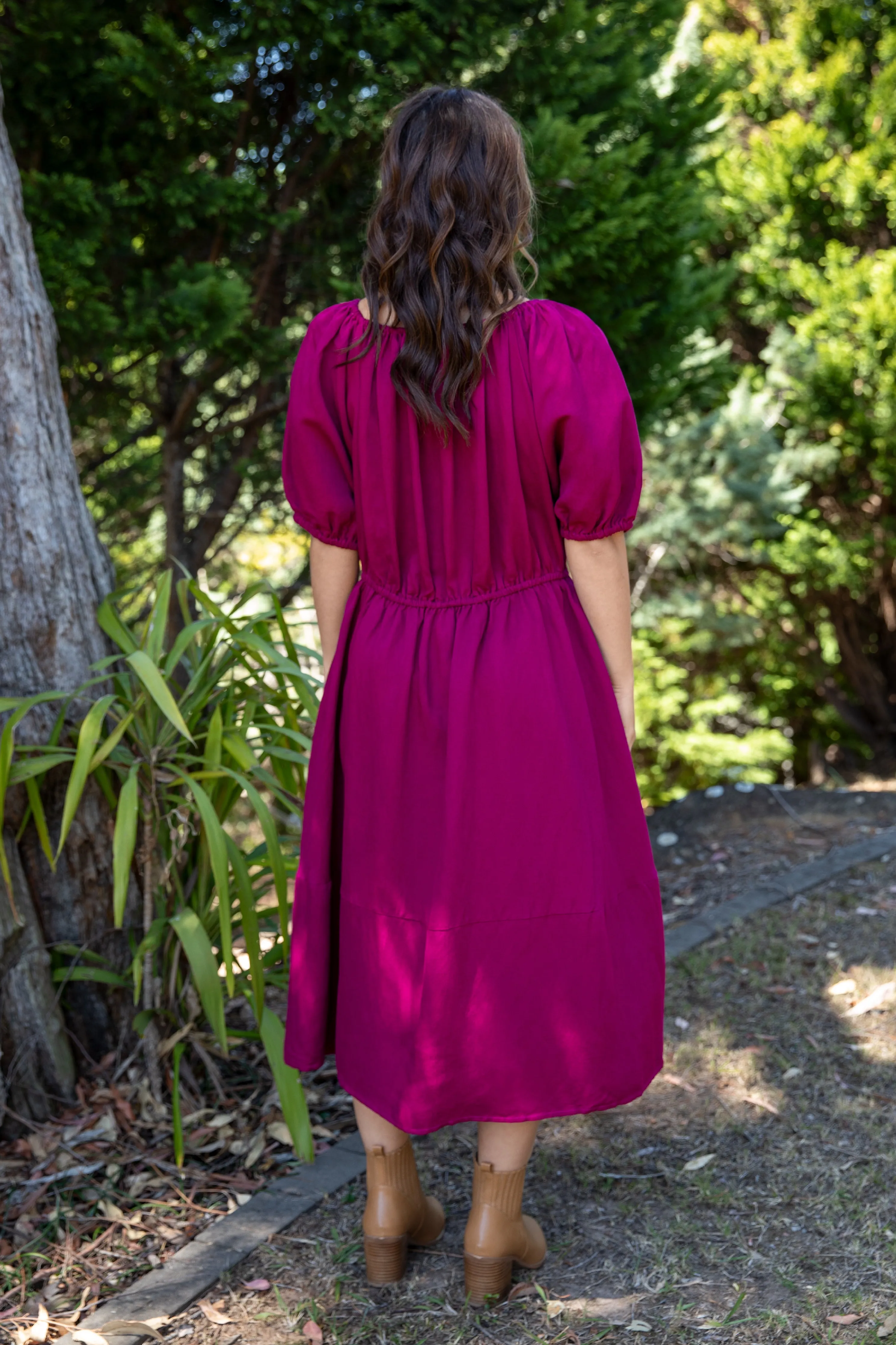 Juliette Dress in Deep Plum