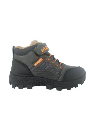 Lagoos Boy's Grey Orange Fur Striped Children's Boots