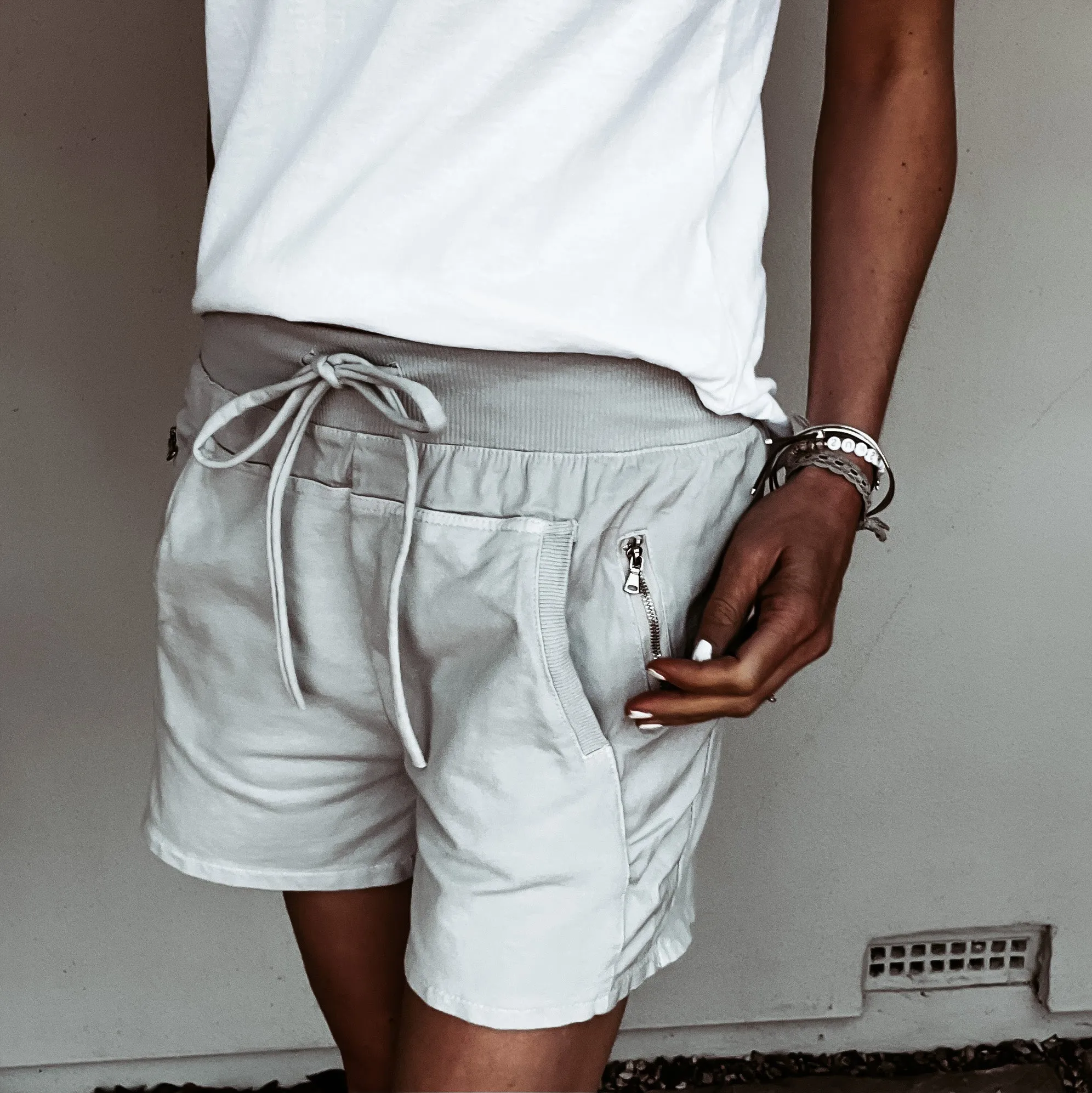 LIGHT GREY cotton ultimate jogger shorts *NEW*