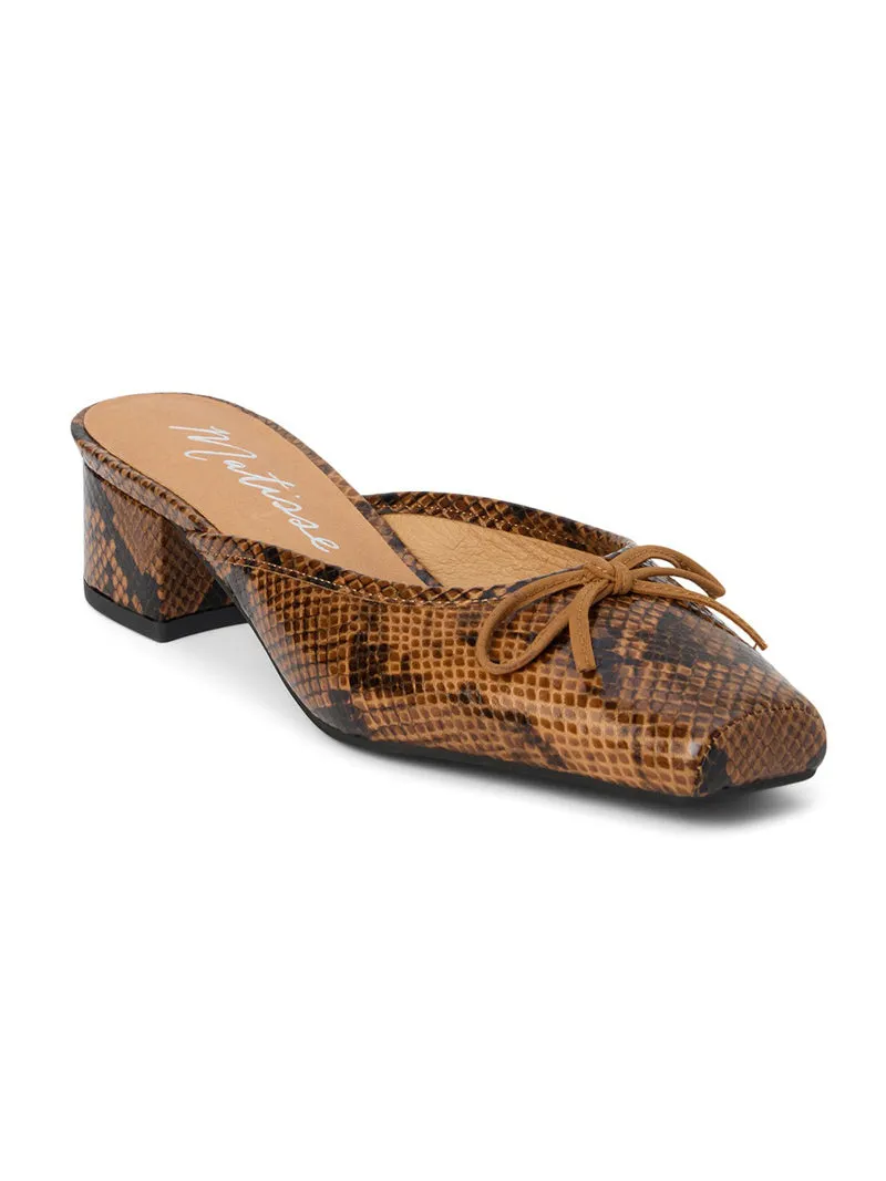 Matisse Basilio Heeled Mule - Brown Snake