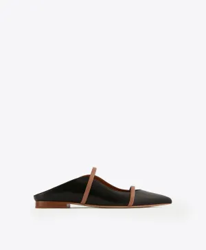 Maureen Black & Blush Leather Flats