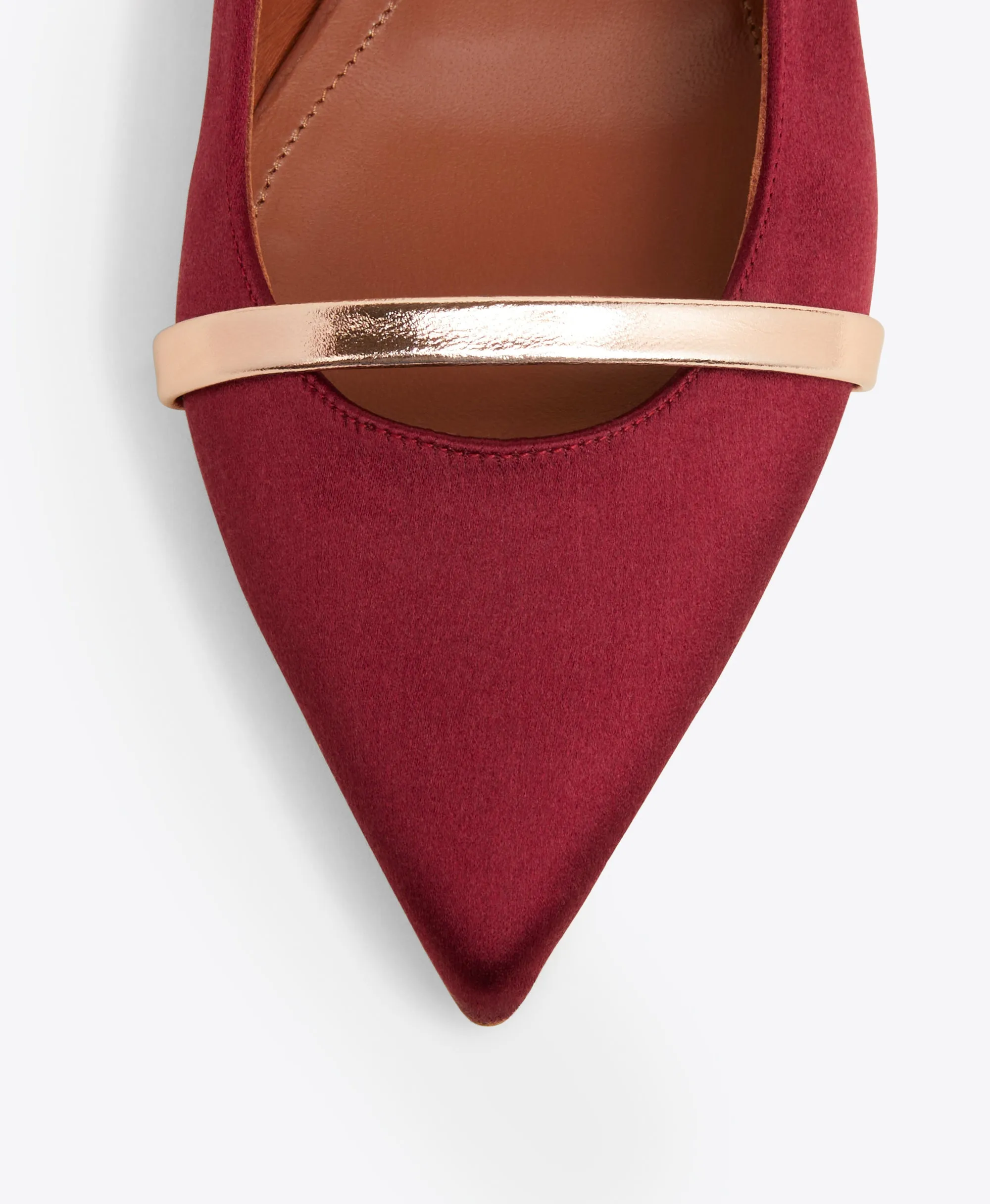 Maureen Red & Gold Satin Flats