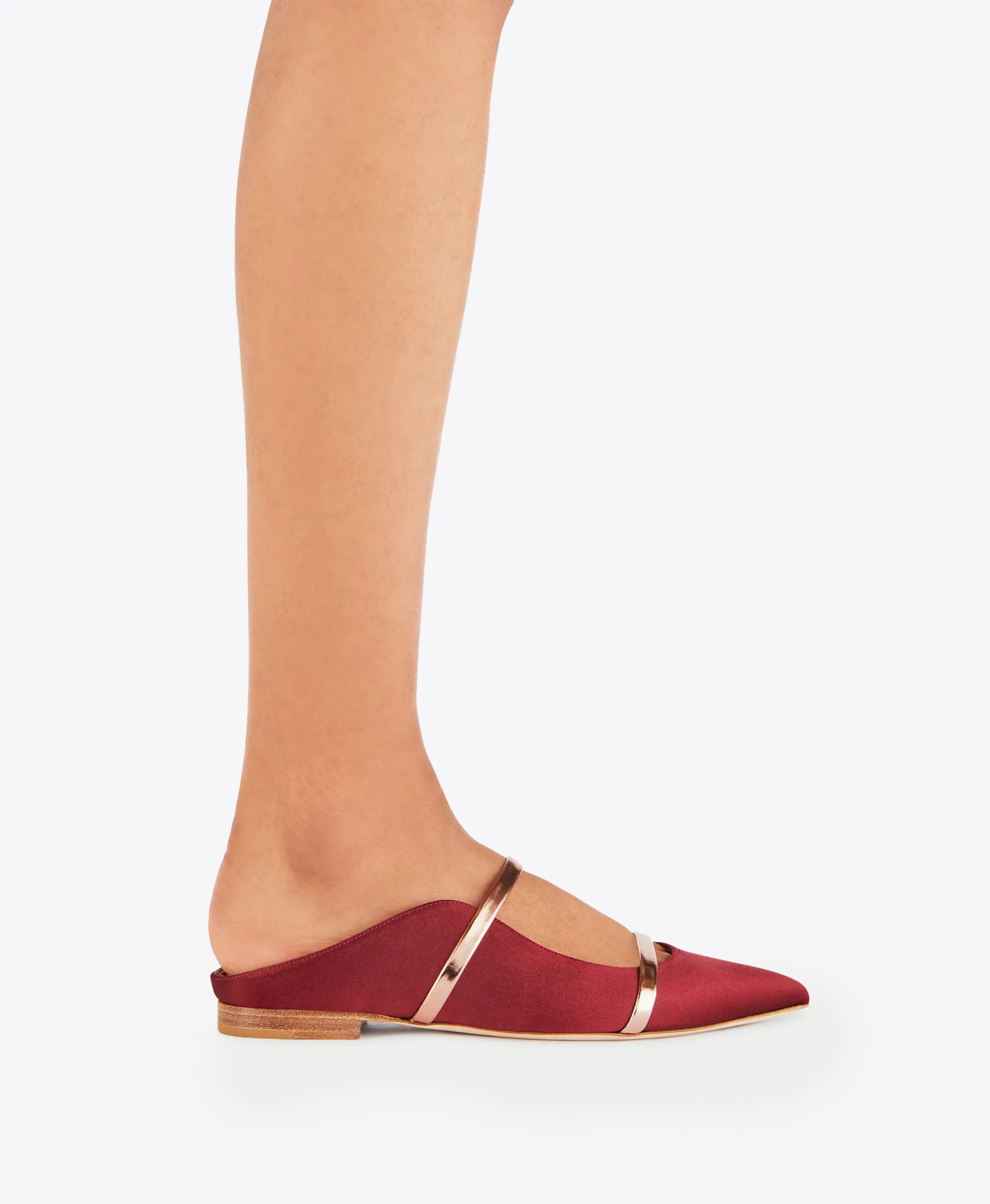 Maureen Red & Gold Satin Flats