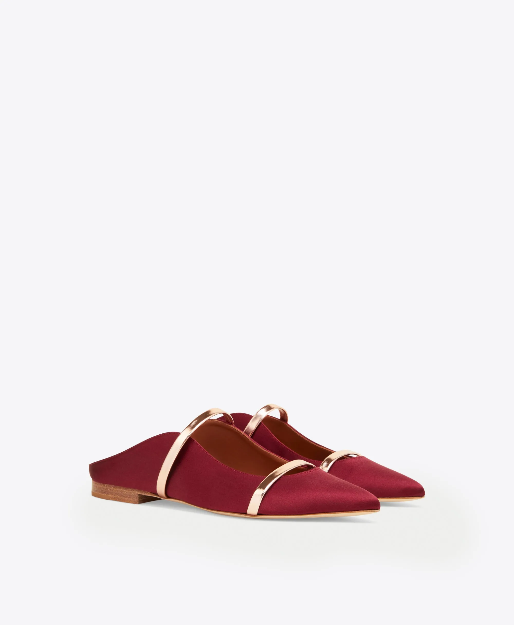 Maureen Red & Gold Satin Flats