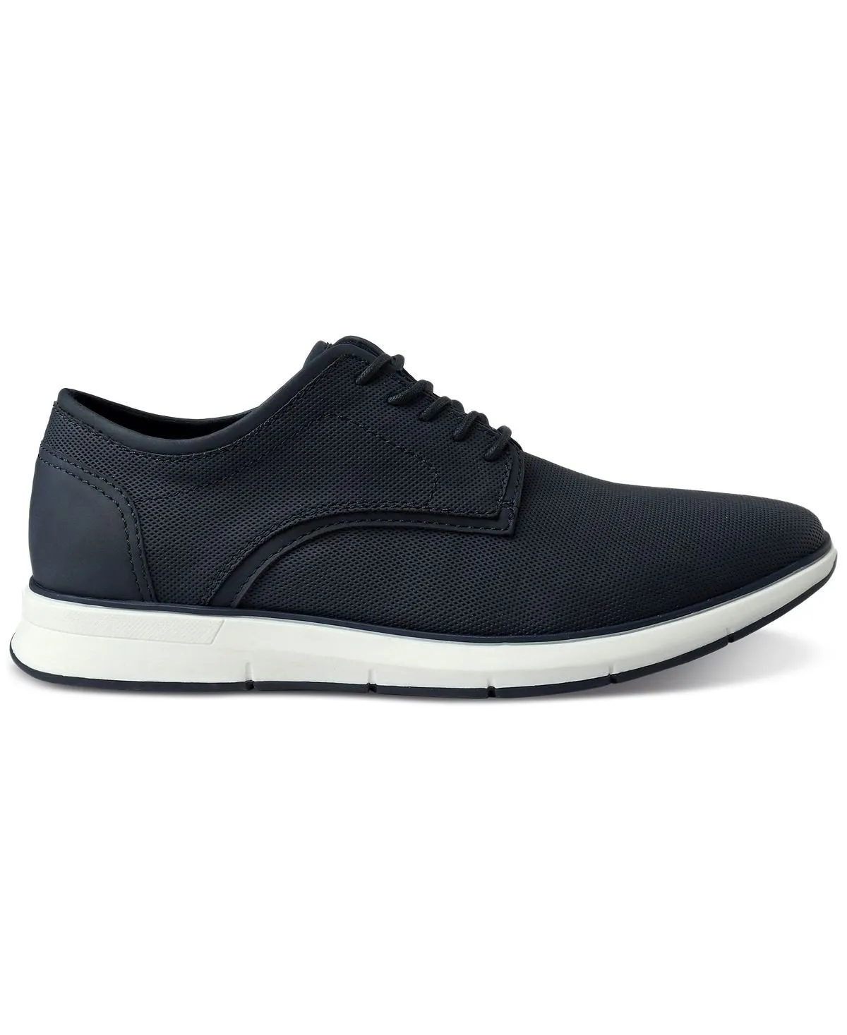 Men's Textured Faux Leather Lace-Up Sneakers created for Macy's Alfani, blue