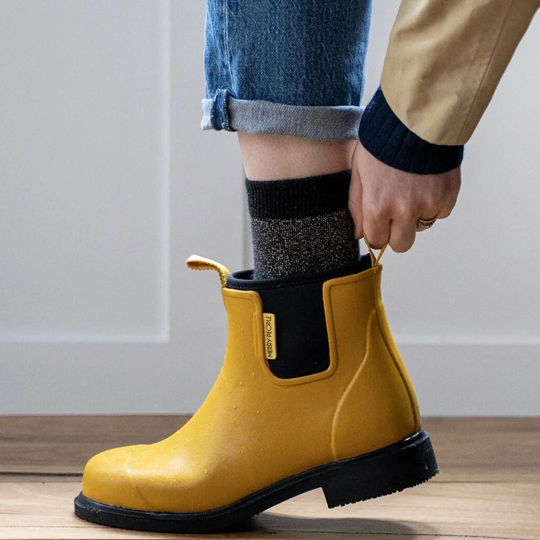 Merry People Bobbi Gumboot - Mustard Yellow/Black