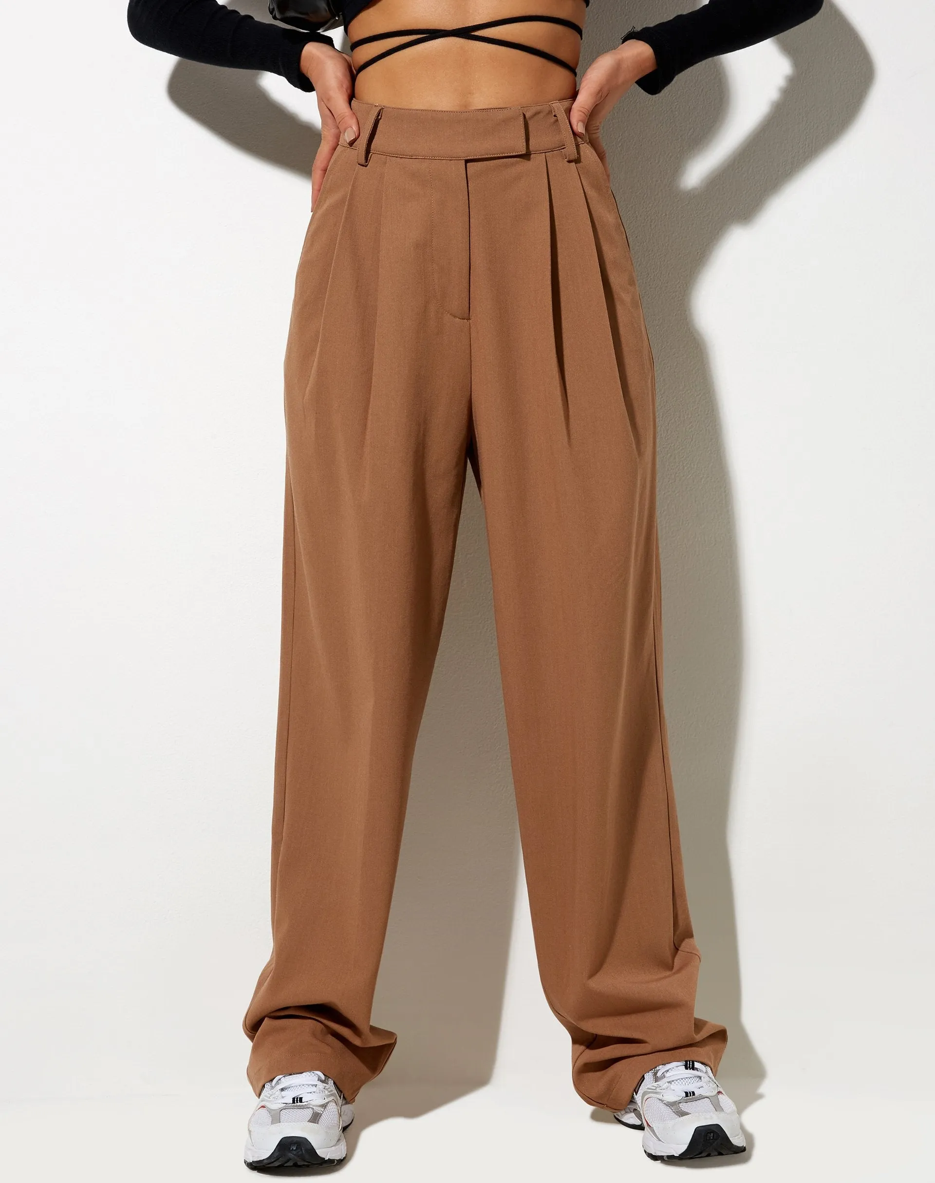 Misha Wide Leg Trouser in Tailoring Putty