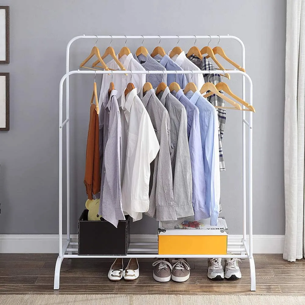 (Net) Double Pole Hanger Strong Steel Structure Laundry Rack Cloth Organizer Hanger 5089 / 2112345678924