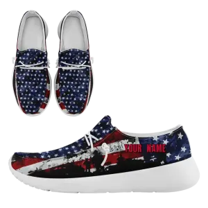 Personalized  America Flag Sneakers, Custom Patriotic Loafer Shoes,  Canvas Slip On Shoes,
FN018-24020303-7w