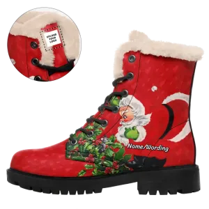 Personalized corporate gifts, unique client gift ideas Personalized Christmas Boots, Custom Warm-Fur Boots, Santa, Xmas Boots,WB-23020182