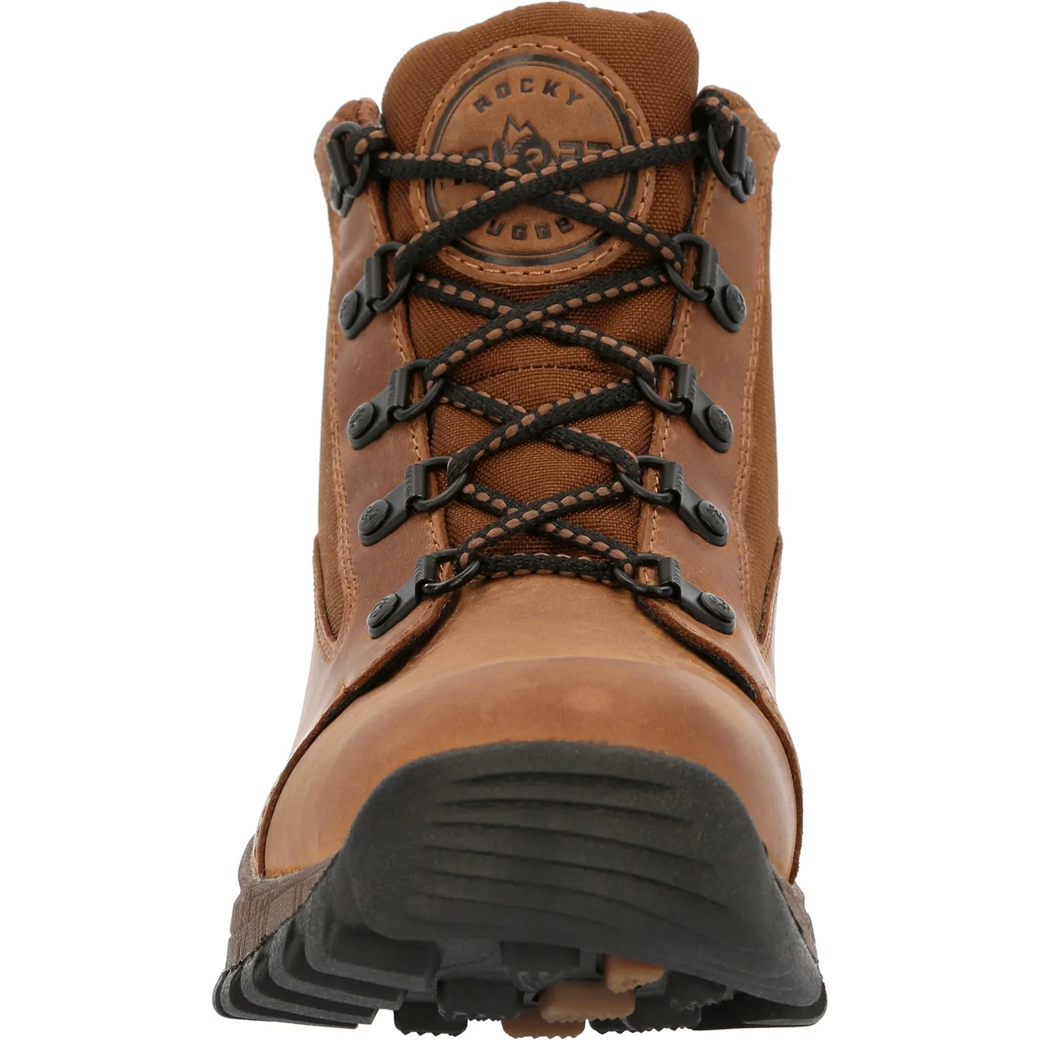 Rocky Youth Unisex Spike Waterproof Outdoor Bark Brown Leather Hiking Boots