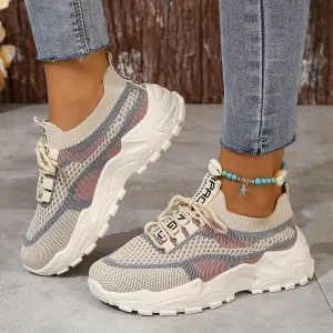 Stylish Womens Mesh Platform Sneakers Comfy Outdoor Sport Shoes