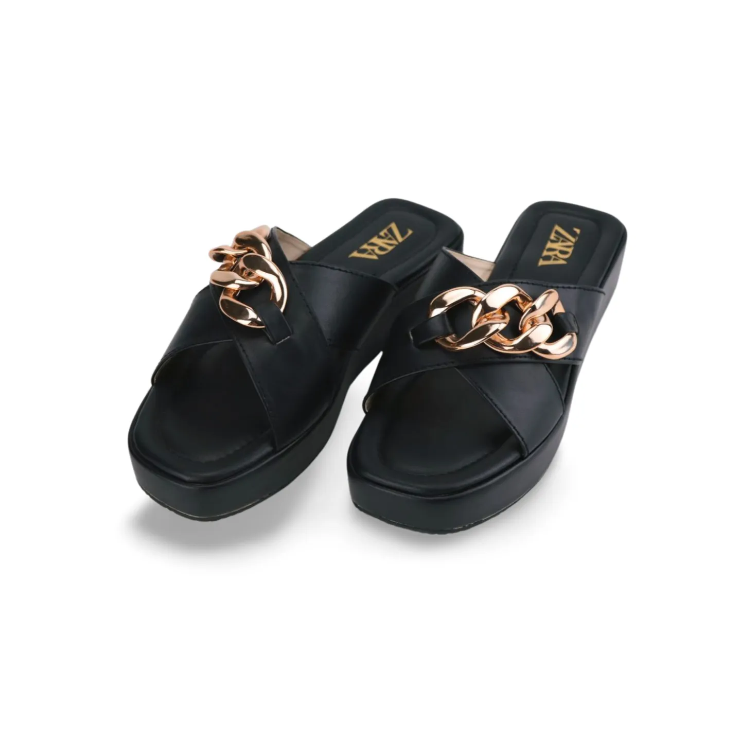 Stylish Women's Wedges Sandals with Gold Chain Accent Rn-1001