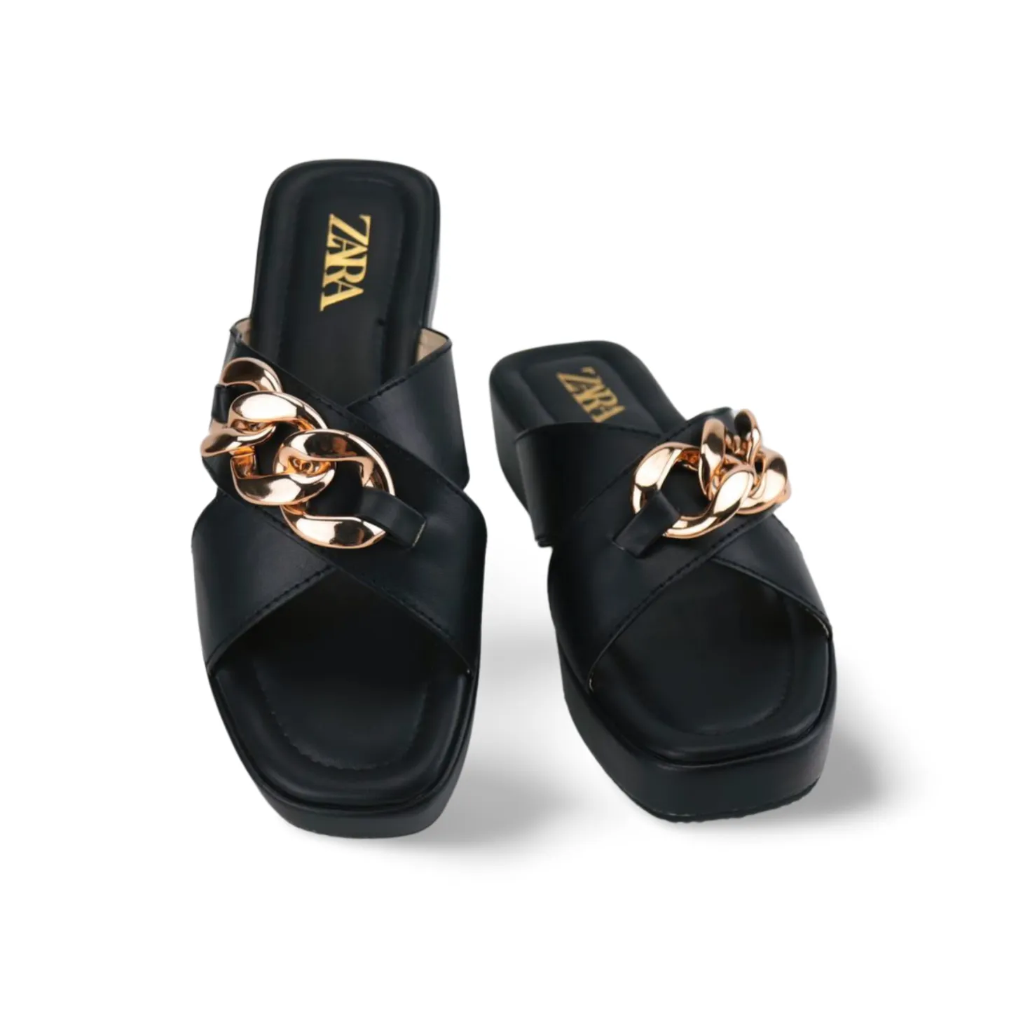 Stylish Women's Wedges Sandals with Gold Chain Accent Rn-1001