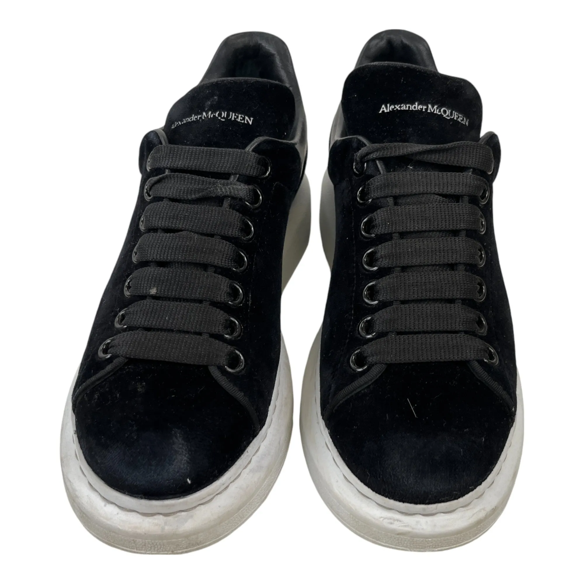 Women's Velvet Oversized Low Trainers Black Size EU 38.5 / UK 5.5