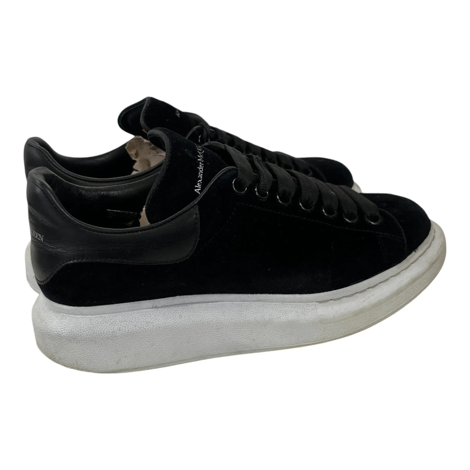 Women's Velvet Oversized Low Trainers Black Size EU 38.5 / UK 5.5